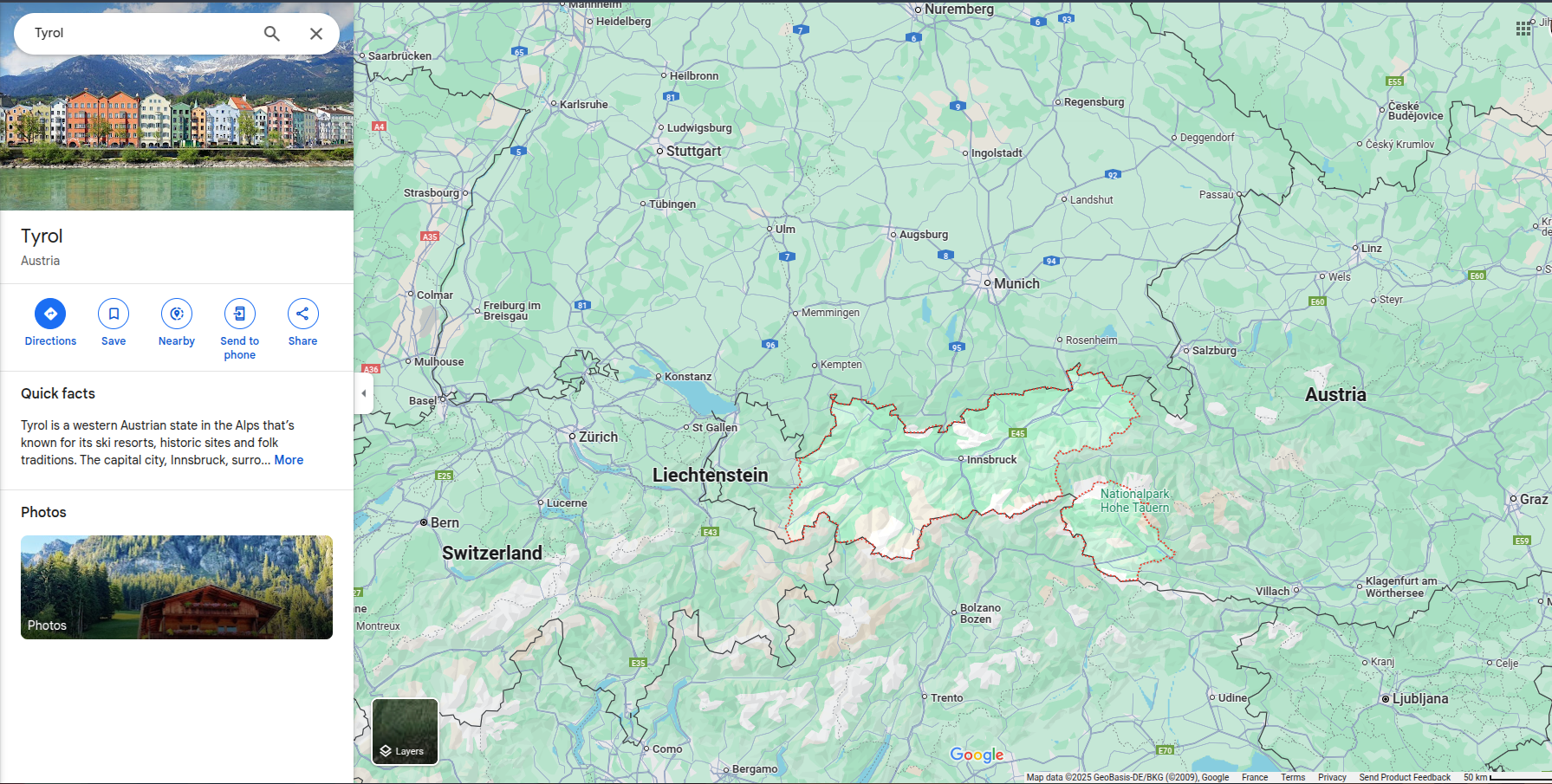 Google Maps area