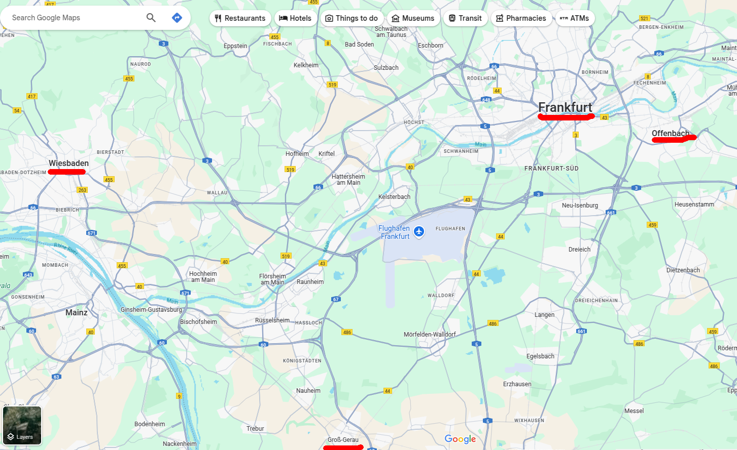 Google Maps area