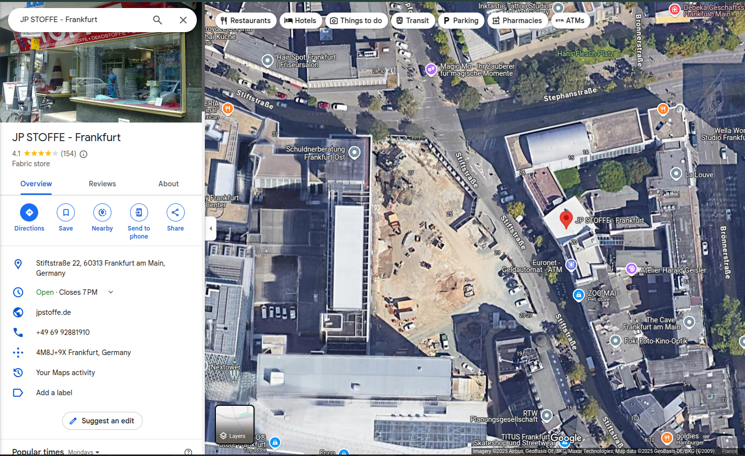 Google Maps area